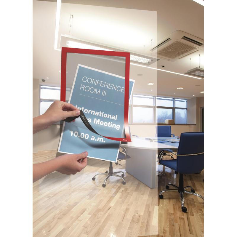 Рамка A4 красный самокл.осн. DURABLE Duraframe 4872-03 2шт