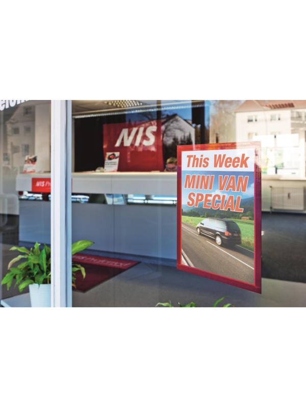 Рамка A4 красный самокл.осн. DURABLE Duraframe 4872-03 2шт