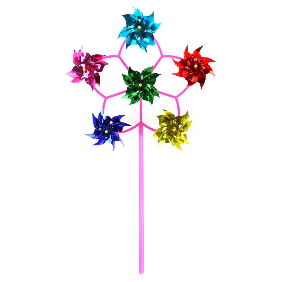 Вертушка Цветик с листочками 6 в 1, голограмма 54 см