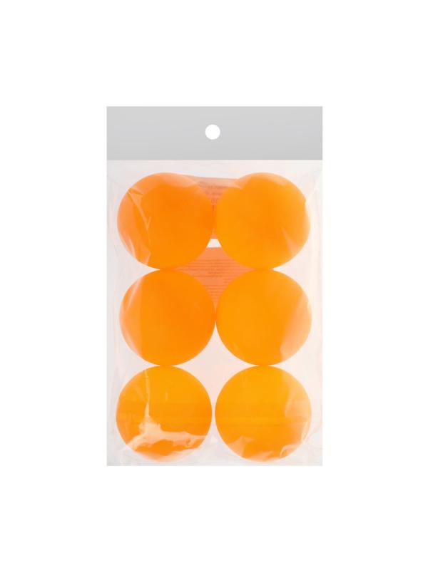 Шарики д/наст.тенниса 6 штук, оранж, пакет