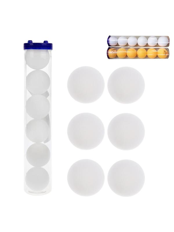 Шарики д/наст.тенниса тяж, 6 штук, туба, в ассорт.