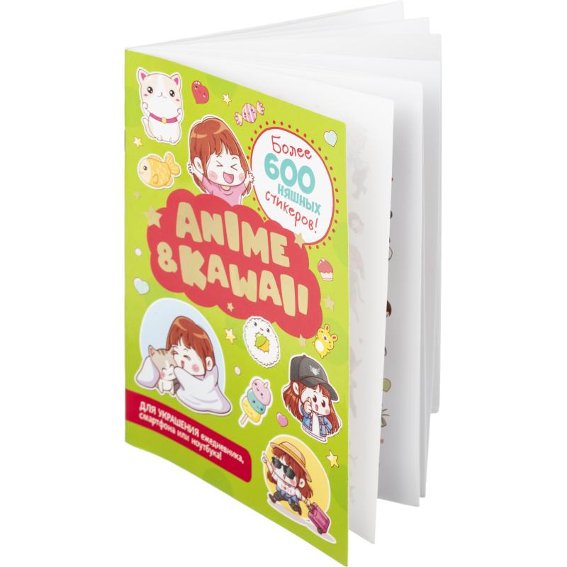 Наклейки детские Аниме Anime&Kawaii зеленая обл. 145x210мм 600накл 99907123