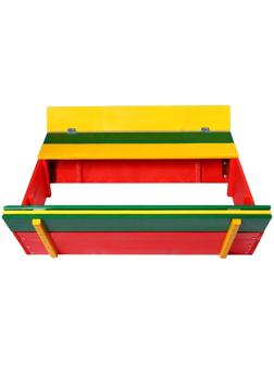 Песочница деревянная, с крышкой, 130 × 130 × 35 см, сосна, крашеная