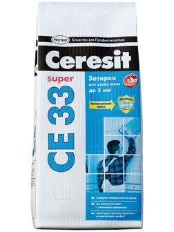 Затирка для узких швов до 5 мм Ceresit CE33 Super №01, белая, 2 кг (9 шт/кор, 540 шт/пал)