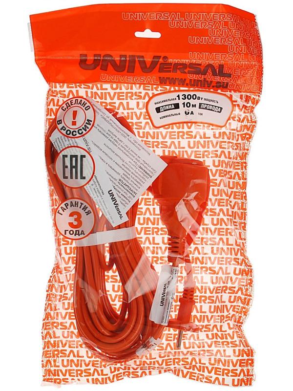 Удлинитель в бухте UNIVersal УШ-6, 10 м, 6 А, ПВС 2x0.75, IP-54