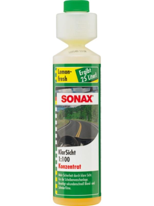 Стеклоомыватель SONAX, концентрат 1:100, лимон, 250 мл, 373141