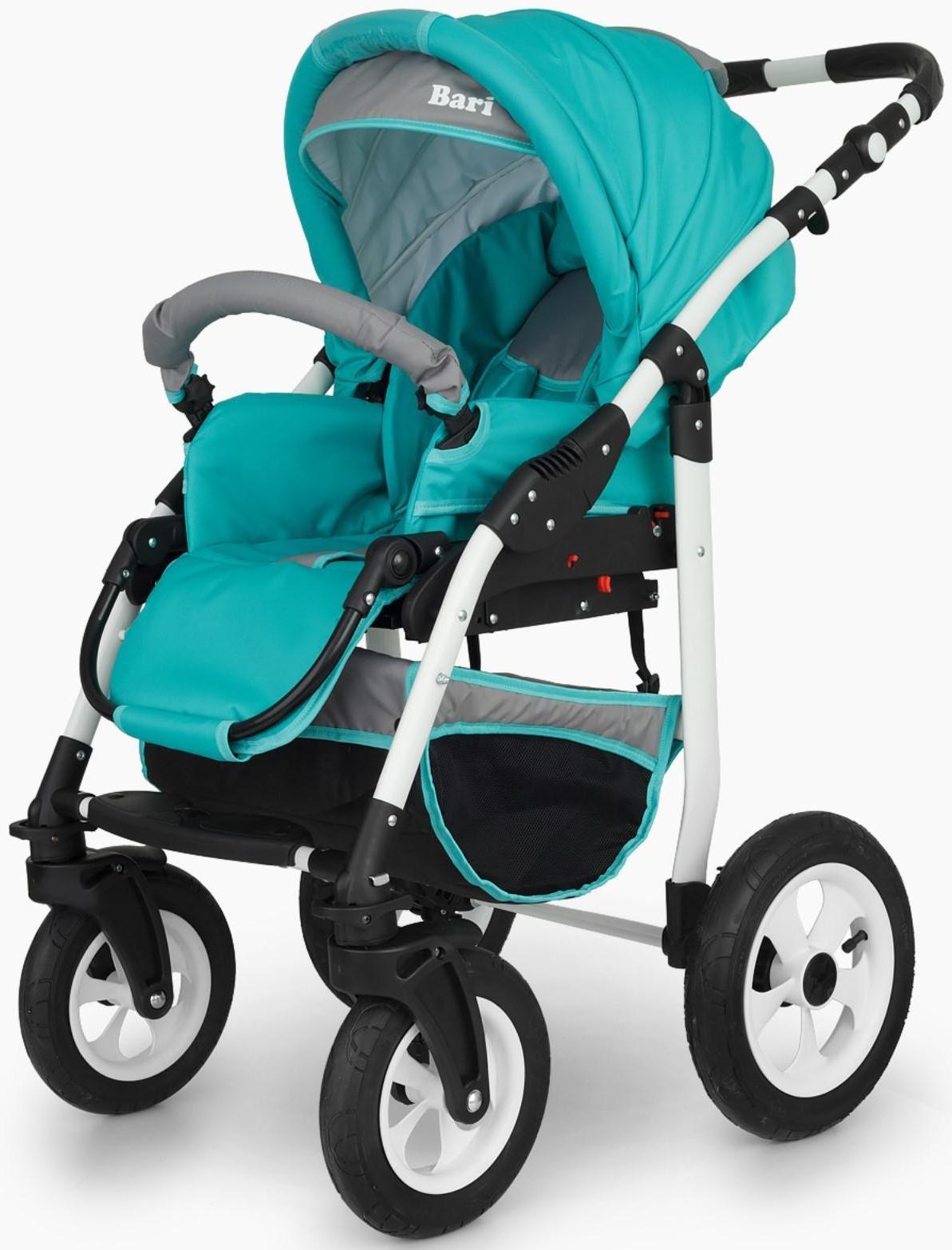 Коляска 2 в 1 Bartplast Bari, цвет серый, бирюза