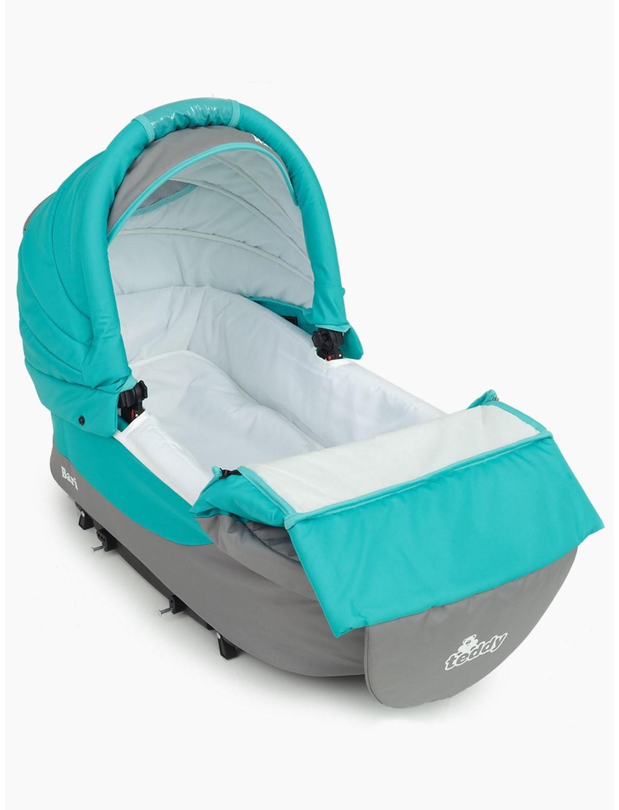 Коляска 2 в 1 Bartplast Bari, цвет серый, бирюза