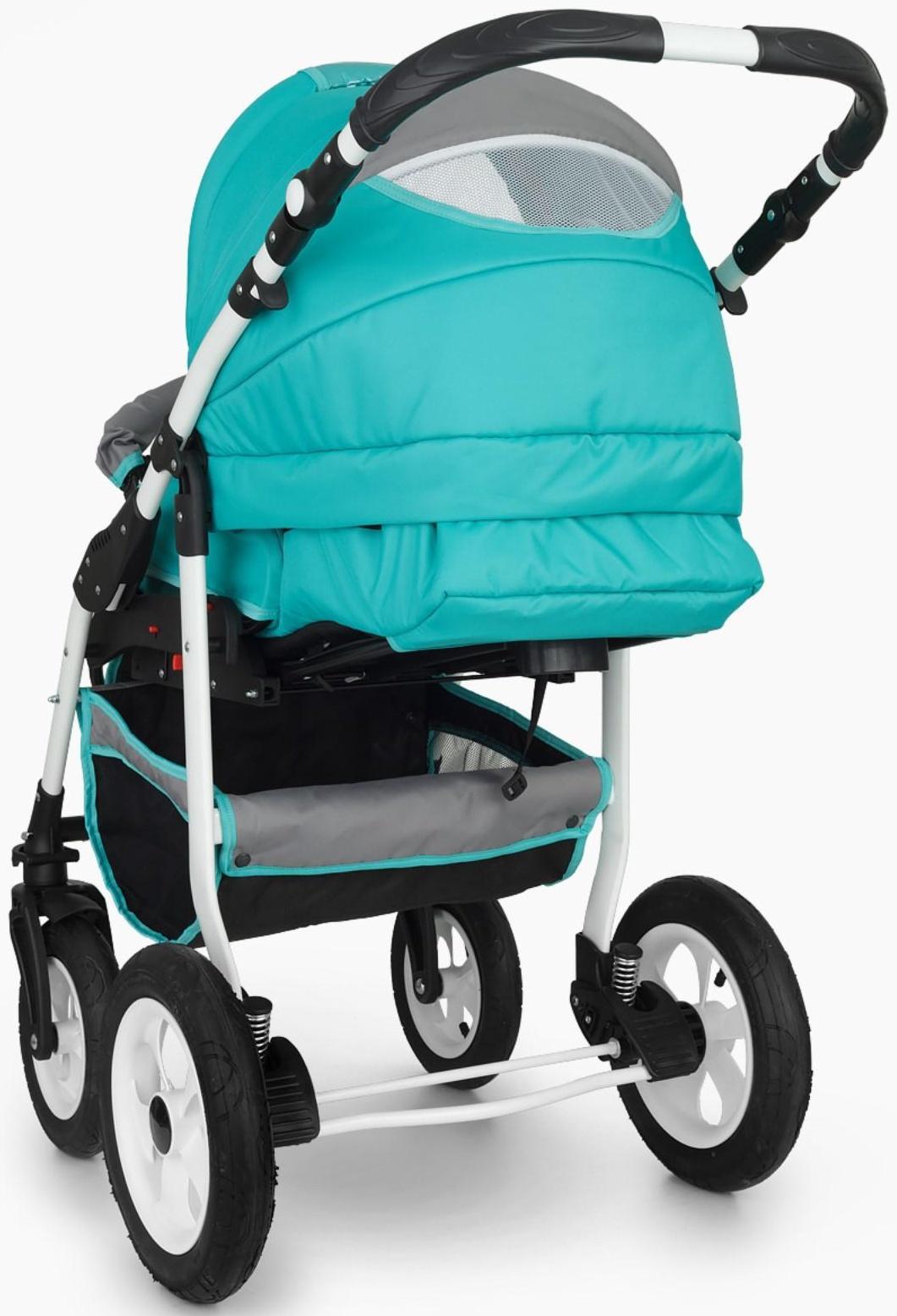 Коляска 2 в 1 Bartplast Bari, цвет серый, бирюза