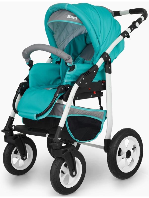 Коляска 2 в 1 Bartplast Bari, цвет серый, бирюза
