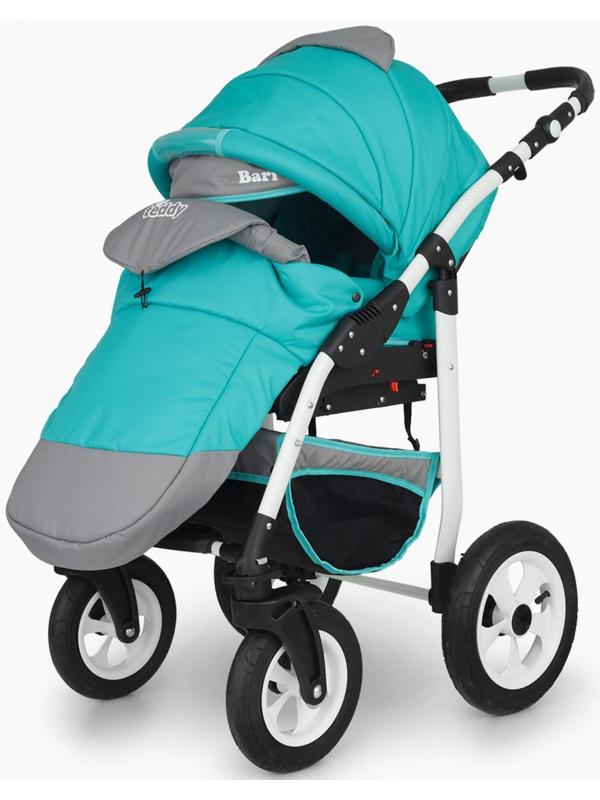 Коляска 2 в 1 Bartplast Bari, цвет серый, бирюза