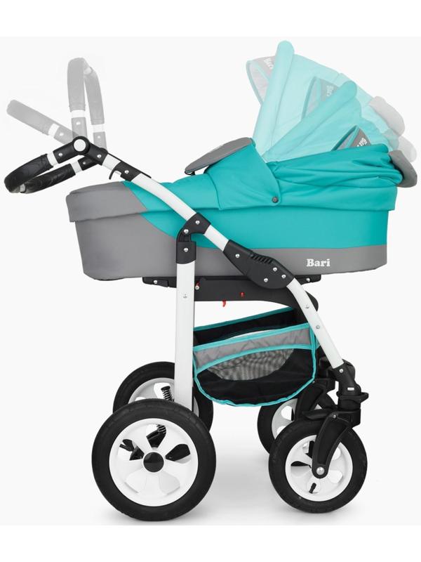 Коляска 2 в 1 Bartplast Bari, цвет серый, бирюза
