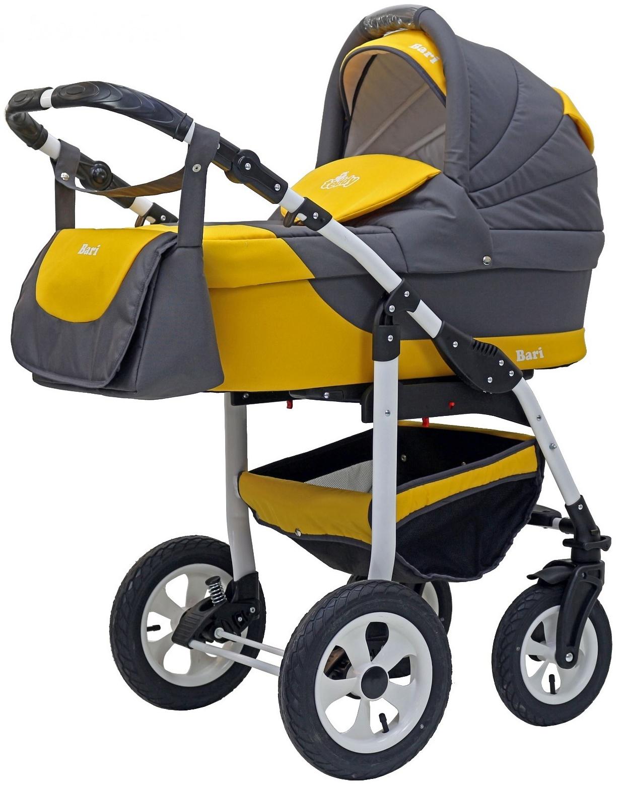 Коляска 2 в 1 Bartplast Bari, цвет серый, жёлтый