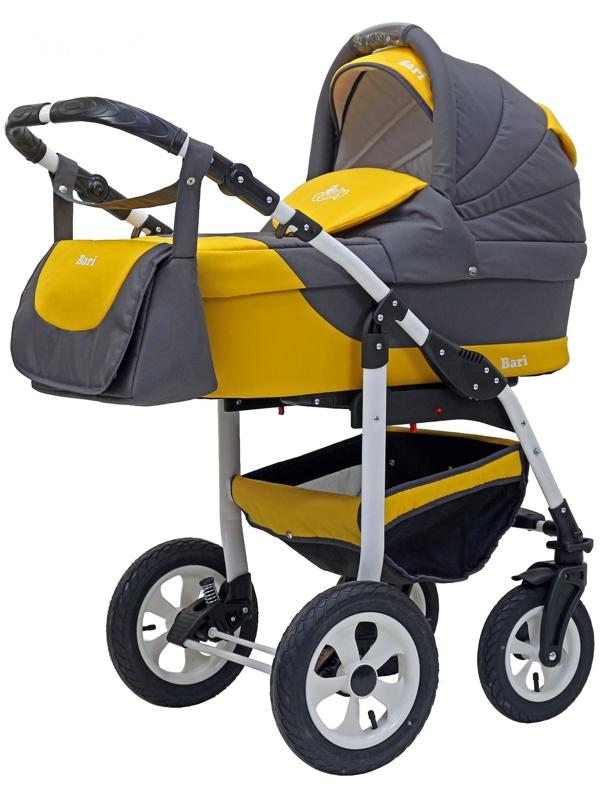 Коляска 2 в 1 Bartplast Bari, цвет серый, жёлтый