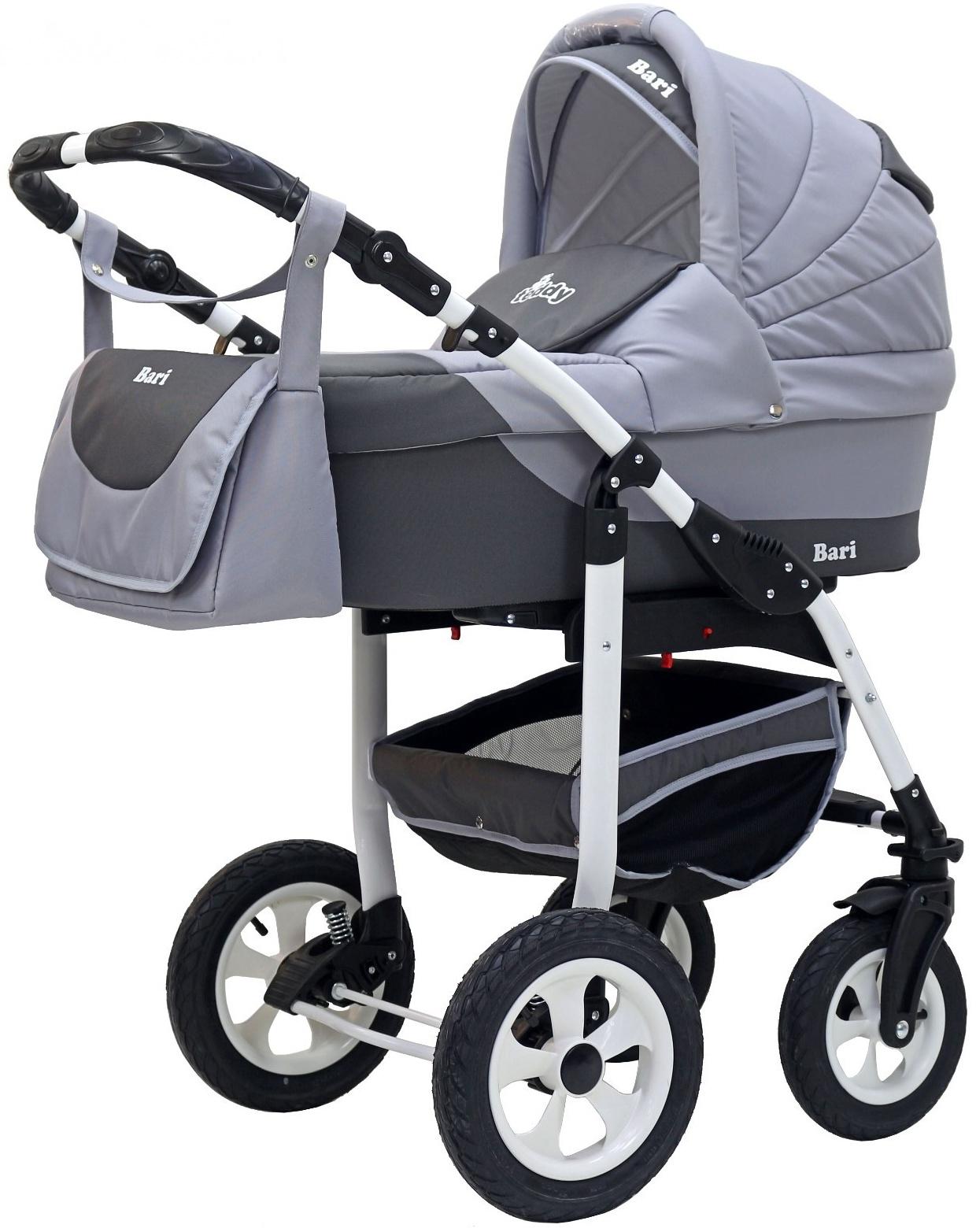 Коляска 2 в 1 Bartplast Bari, цвет графит, серый