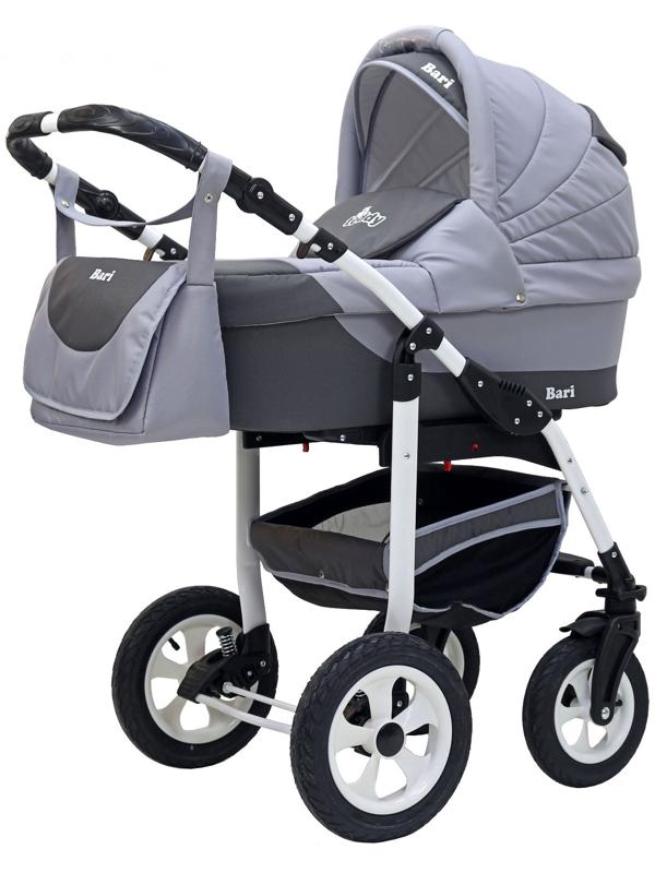 Коляска 2 в 1 Bartplast Bari, цвет графит, серый