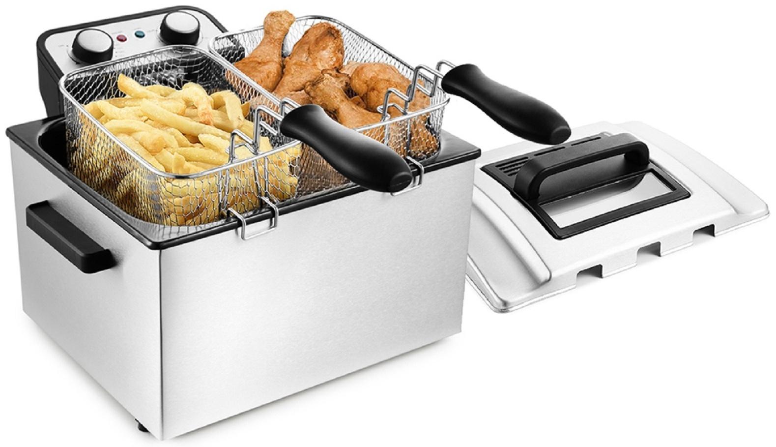 Фритюрница Kitfort КТ-2025, 3270 Вт, чаша 10 л, корзина 4.7/2 л, чёрная