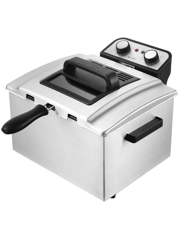 Фритюрница Kitfort КТ-2025, 3270 Вт, чаша 10 л, корзина 4.7/2 л, чёрная