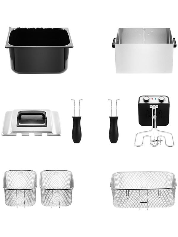 Фритюрница Kitfort КТ-2025, 3270 Вт, чаша 10 л, корзина 4.7/2 л, чёрная