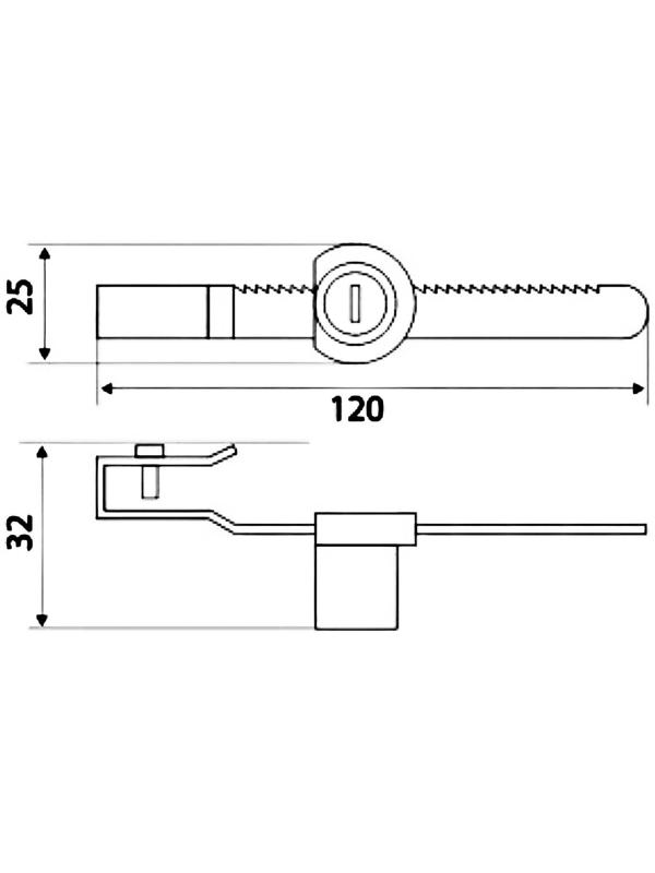 Замок-стекло MARLOK №328,  реечный, цвет хром