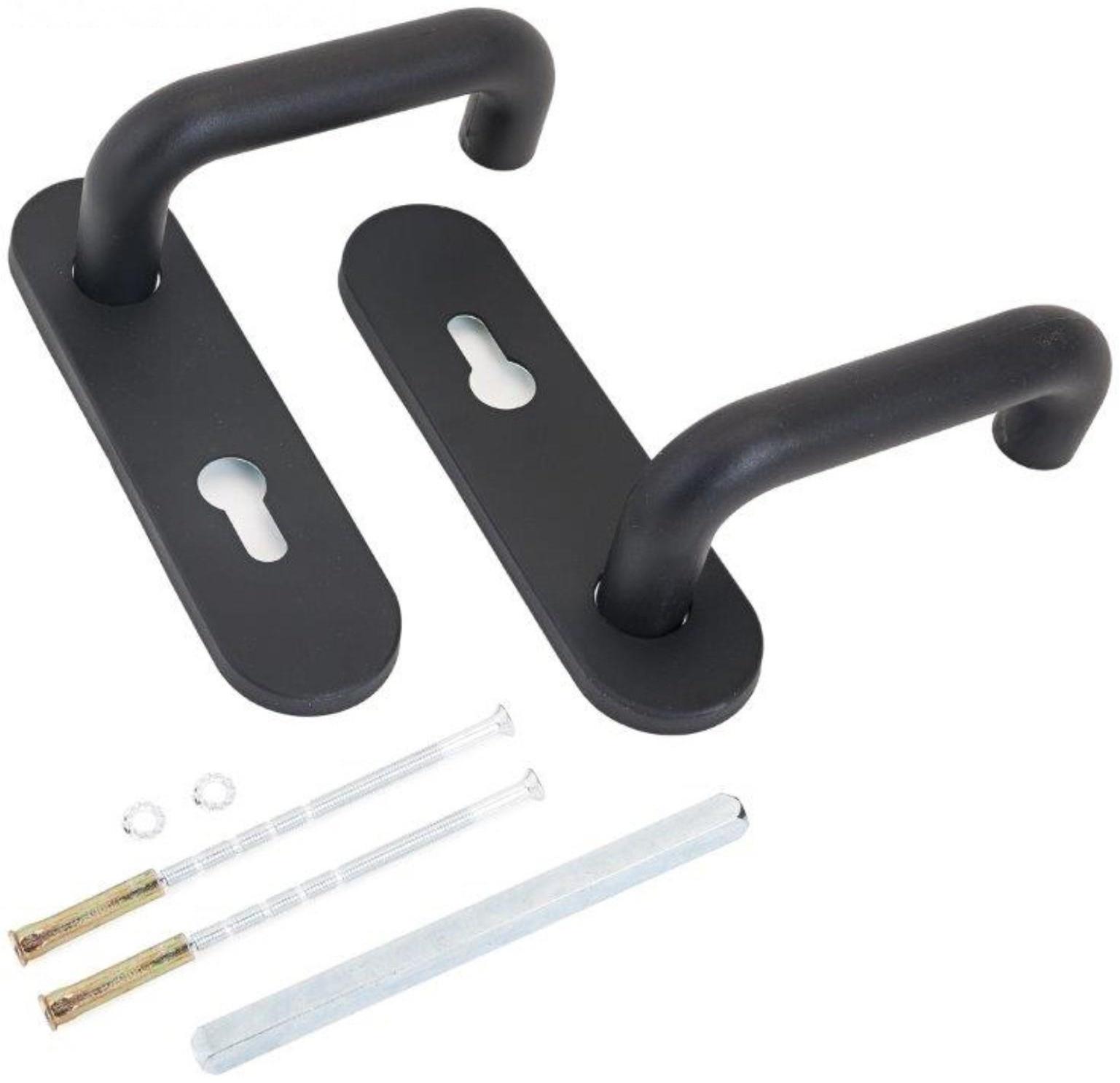 Комплект ручек AVERS HР-72.1303-BL (Spring) черные с пружиной  д./противопожар.замков