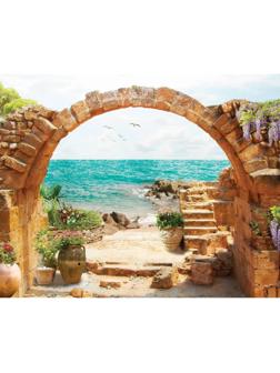 Фотосетка, 250 × 200 см, с фотопечатью, люверсы шаг 1 м, «Выход к морю»