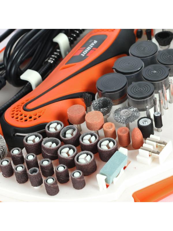 Гравер электрический PATRIOT EE111, 140Вт, 32000 об/мин, цанга 2.3/3.2 мм, 210 насадок