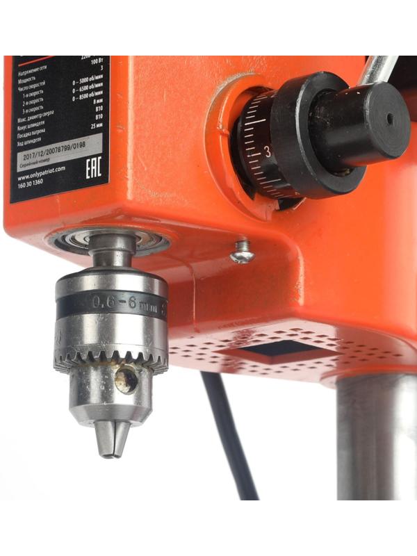 Станок сверлильный PATRIOT SD150, 100 Вт, 0-8500 об/мин, max 8 мм, тиски в комплекте