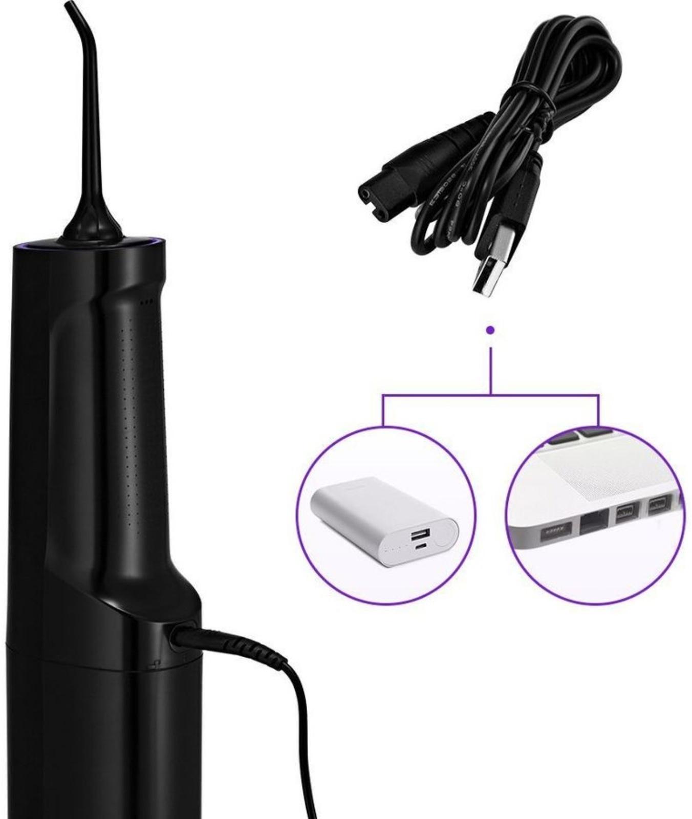 Ирригатор Kitfort КТ-2912-1, портативный, 150-360 мл, 4 режима, 4 насадки, АКБ, черный