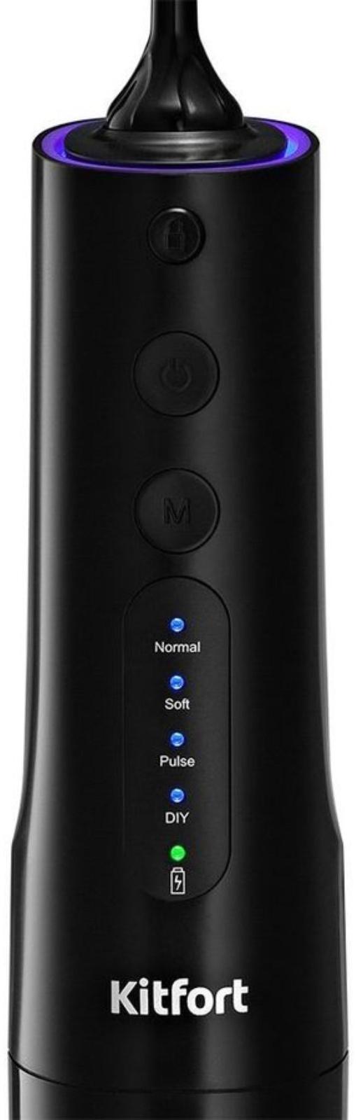 Ирригатор Kitfort КТ-2912-1, портативный, 150-360 мл, 4 режима, 4 насадки, АКБ, черный