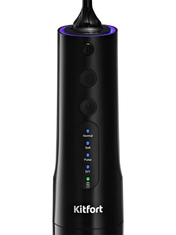 Ирригатор Kitfort КТ-2912-1, портативный, 150-360 мл, 4 режима, 4 насадки, АКБ, черный