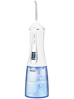 Ирригатор Kitfort КТ-2913, портативный, 350 мл, 5 режимов, 2 насадки, АКБ, белый