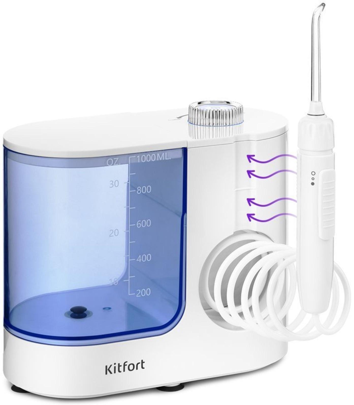 Ирригатор Kitfort КТ-2914, стационарный, 1000 мл, регулировка режимов, 6 насадок, от сети
