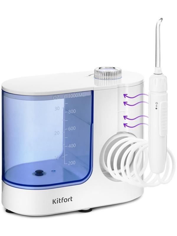 Ирригатор Kitfort КТ-2914, стационарный, 1000 мл, регулировка режимов, 6 насадок, от сети