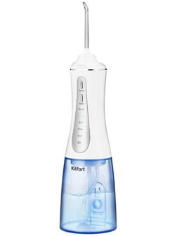 Ирригатор Kitfort КТ-2915, портативный, 350 мл, 5 режимов, 2 насадки, АКБ, белый
