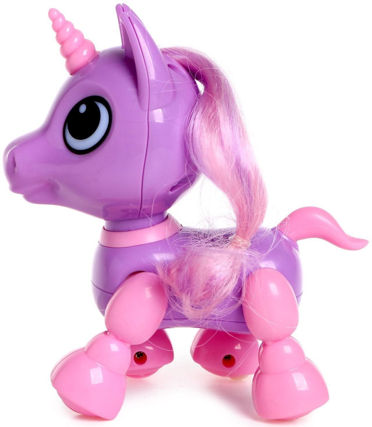 Робот-питомец «Единорожка», световые и звуковые эффекты, работает от батареек, в пакете