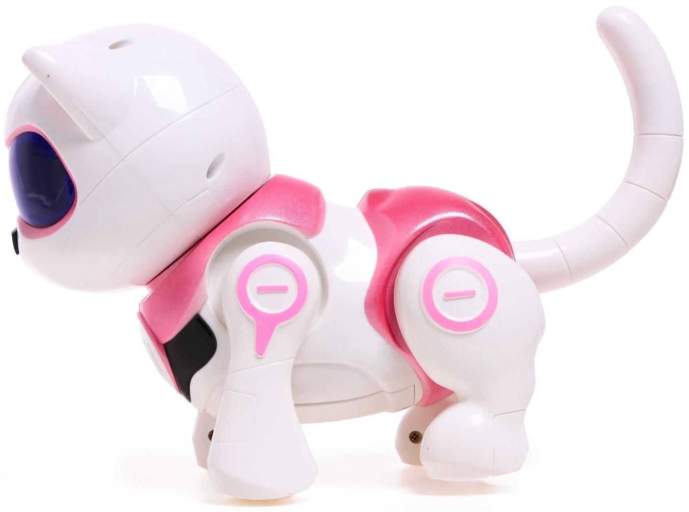 Робот кот «Новогодняя Джесси» IQ BOT, интерактивный: сенсорный, музыкальный, танцующий, свет, звук, на аккумуляторе, на русском языке, розовый