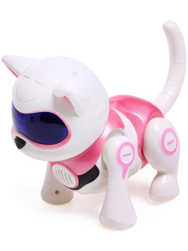 Робот кот «Новогодняя Джесси» IQ BOT, интерактивный: сенсорный, музыкальный, танцующий, свет, звук, на аккумуляторе, на русском языке, розовый