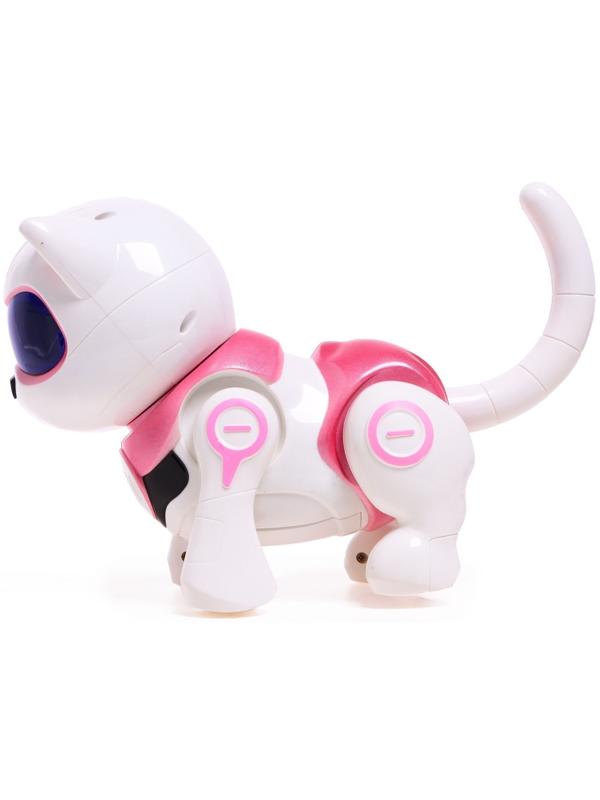 Робот кот «Новогодняя Джесси» IQ BOT, интерактивный: сенсорный, музыкальный, танцующий, свет, звук, на аккумуляторе, на русском языке, розовый