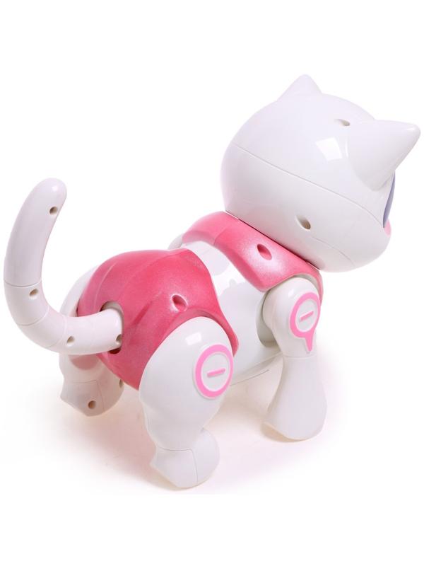 Робот кот «Новогодняя Джесси» IQ BOT, интерактивный: сенсорный, музыкальный, танцующий, свет, звук, на аккумуляторе, на русском языке, розовый