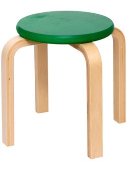 Табурет «Ромашка», цвет зеленый, прозрачный лак, 2 группа роста