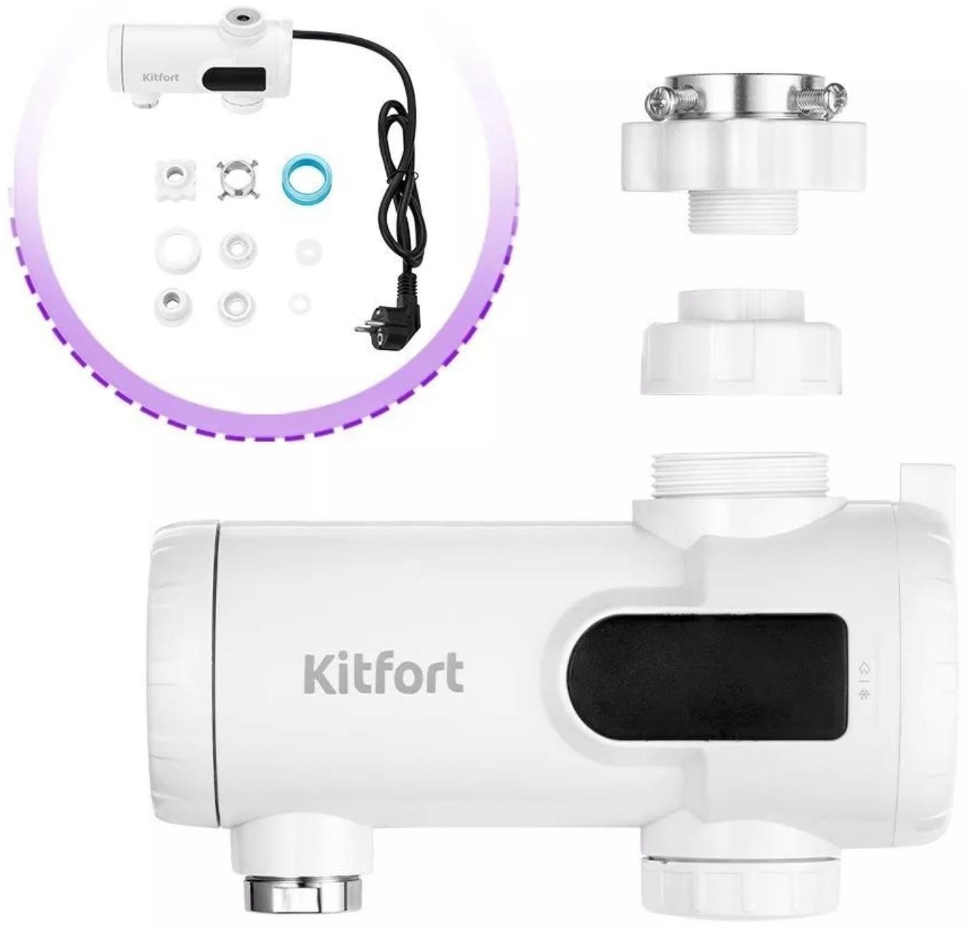 Проточный водонагреватель Kitfort КТ-4033, 3300 Вт, 6л/мин, белый