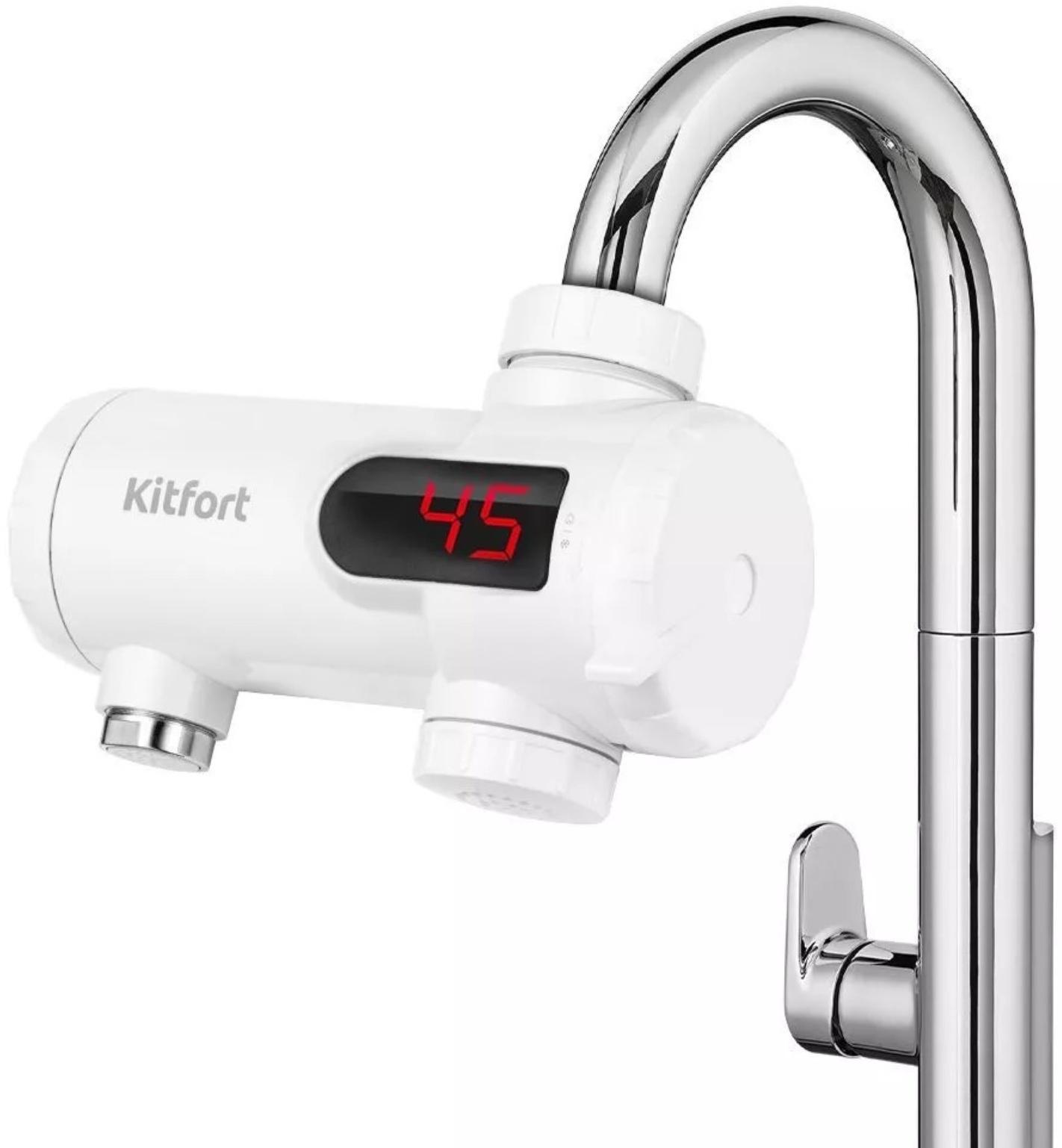 Проточный водонагреватель Kitfort КТ-4033, 3300 Вт, 6л/мин, белый