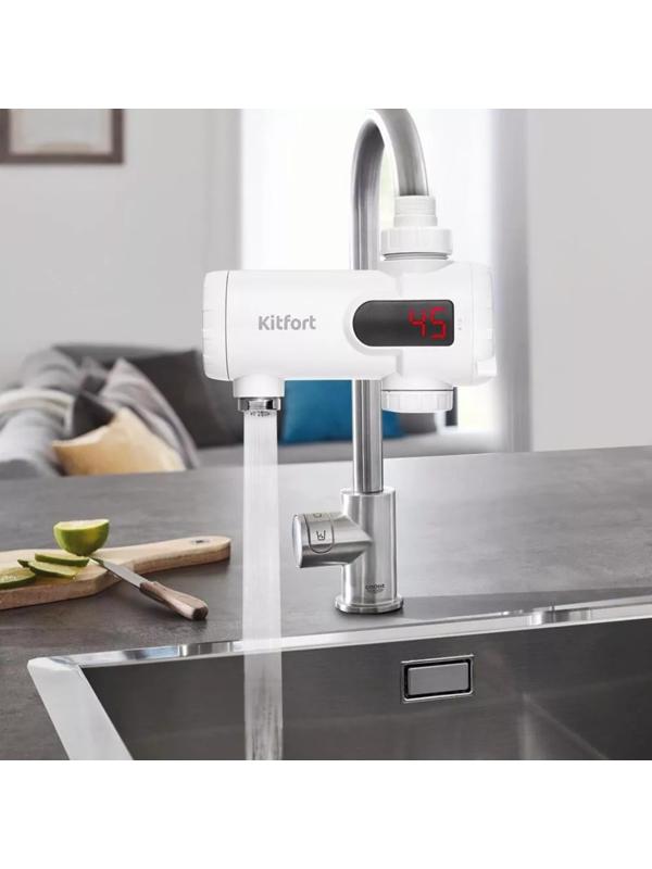 Проточный водонагреватель Kitfort КТ-4033, 3300 Вт, 6л/мин, белый