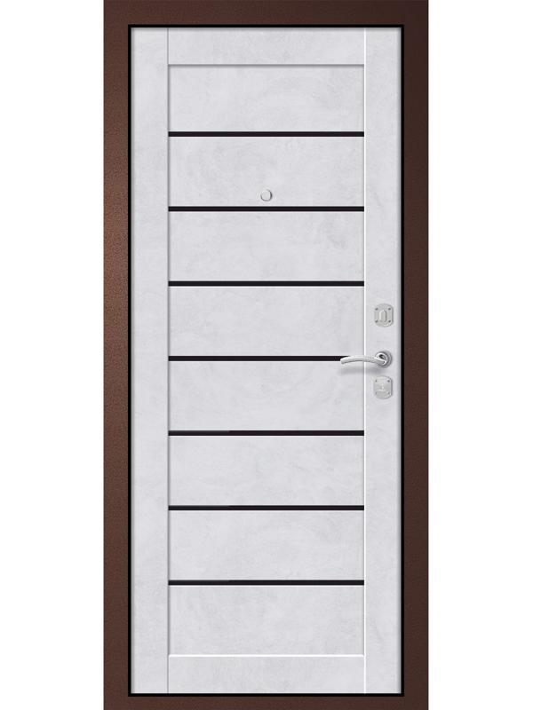 Входная дверь «Metix 22», 960×2050 мм, правая, цвет антик медь / бетон снежный