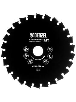 Диск для триммера c долотообразной формой зуба Denzel 96379, 200 х 25.4 мм, 26 зубов