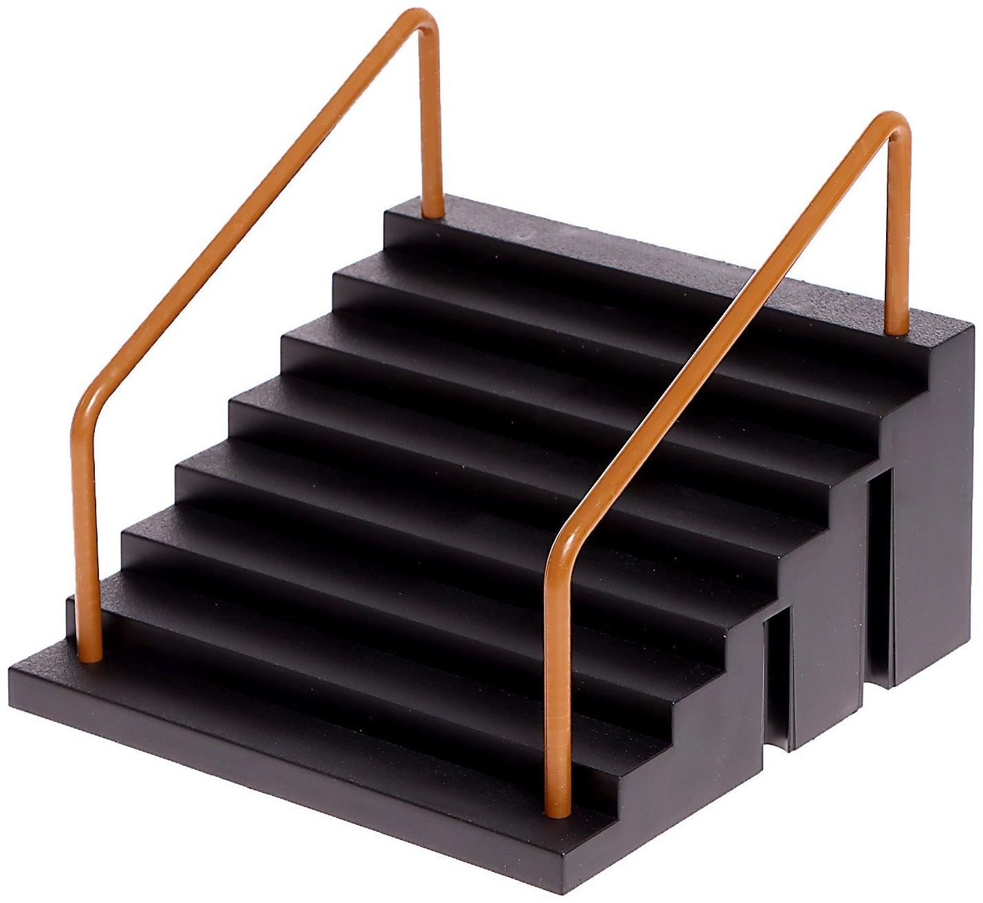 Набор скейт-парк «Прыжок на перила», фингерборд, лесенки с перилами, в пакете