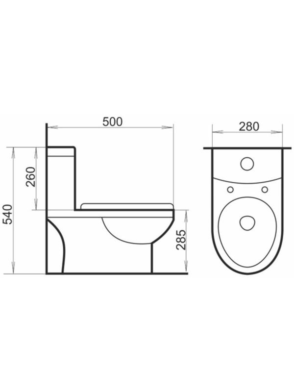 Унитаз детский Comforty 2311W/1, моноблок, 2-реж. арм, вертикальный выпуск, РР с микролифтом   10297