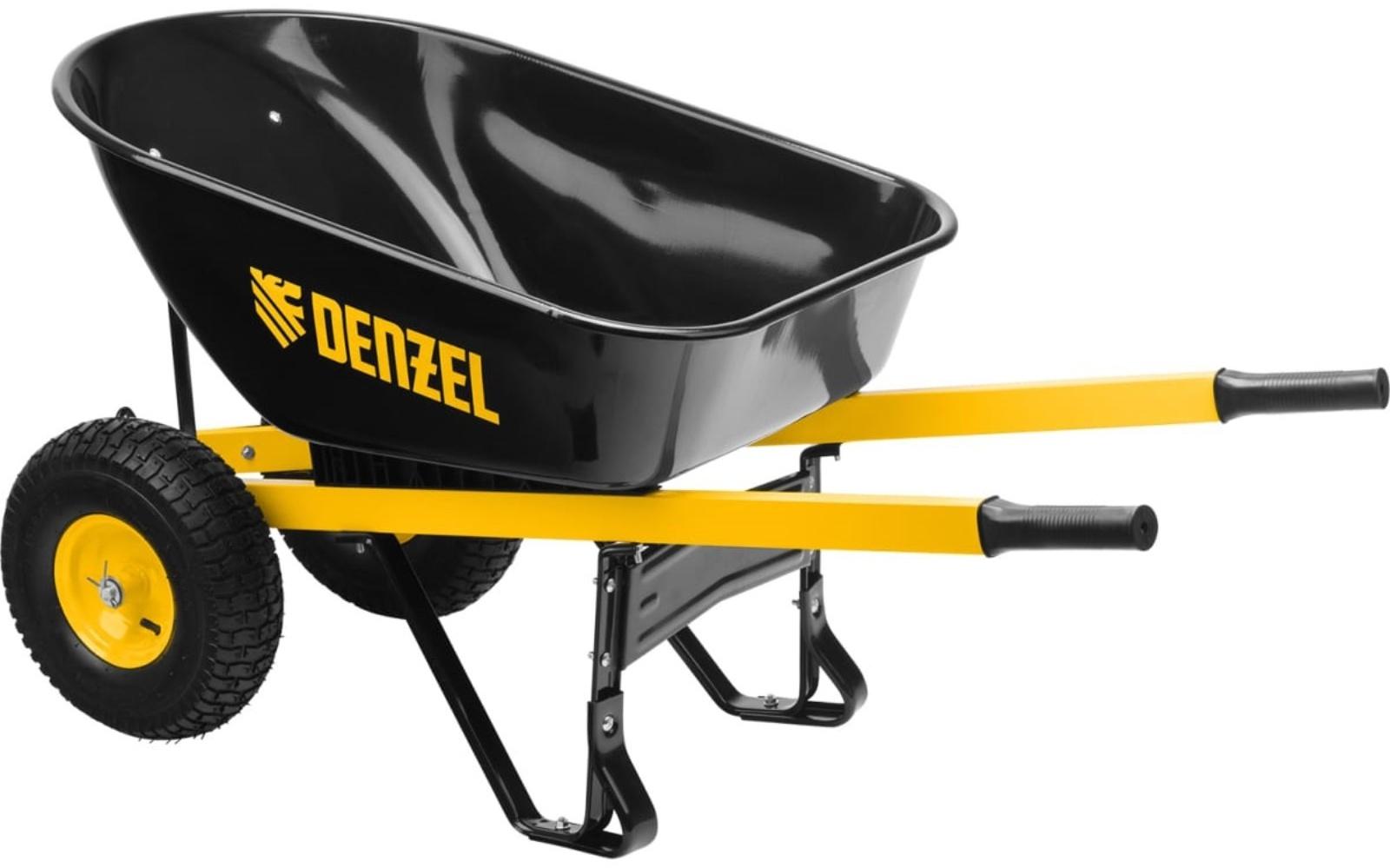 Тачка строительная, усиленная, двухколёсная: груз/п 250 кг, объём 140 л, Denzel