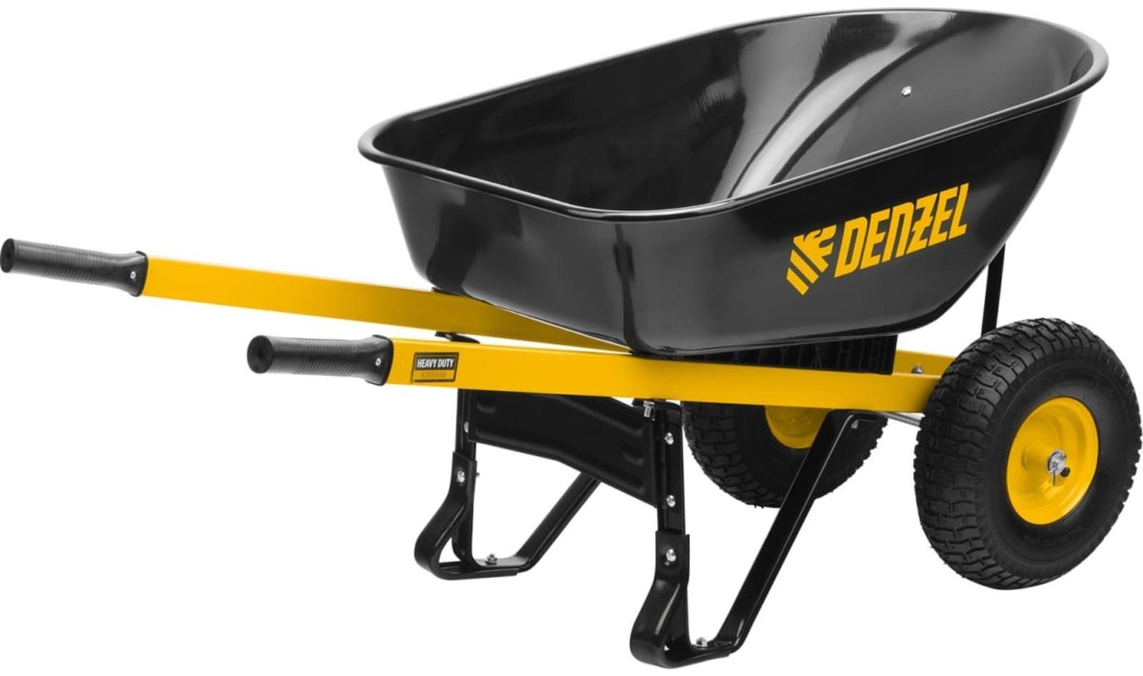 Тачка строительная, усиленная, двухколёсная: груз/п 250 кг, объём 140 л, Denzel